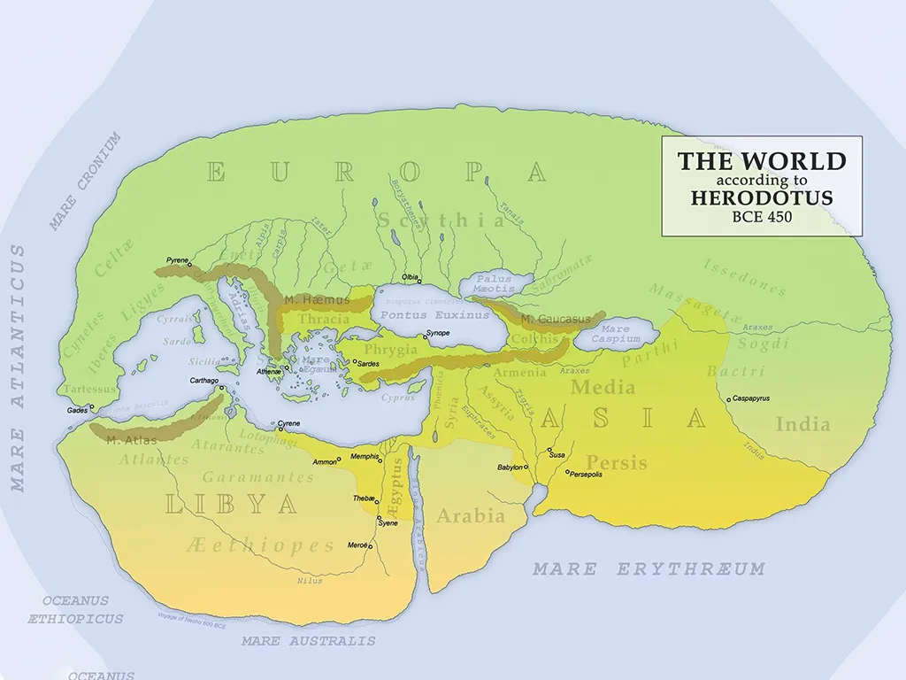 Expanding the Ancient World: Pytheas of Massalia's Arctic Voyage (325 BC) - Herodotus view of the world
